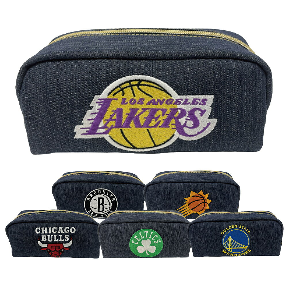 NBA 角型ポーチ デニム ロサンゼルス レイカーズ Los Angeles Lakers ステート ウォリアーズ Golden State Warriors ボストン セルティックス Boston Celtics シカゴ ブルズ Chicago Bulls