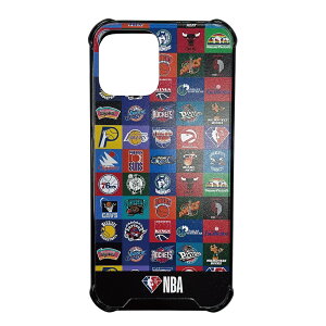 NBA 75周年 ALL OVER ロゴ iPhone12/12Pro, iPhone12mini ハードカバーケース カラー / アイフォンケース スマホケース バスケットボール ファングッズ