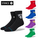 STANCE NBA TEAM クオーター丈 ソックス NBAカジュアルコレクション / ボストン・セルティックス シカゴ・ブルズ ロサンゼルス・レイカーズ ブルックリン・ネッツ ゴールデンステイト・ウォリアーズ 靴下 バスケットボール バッソク スポーツスタイル 部活 メンズ