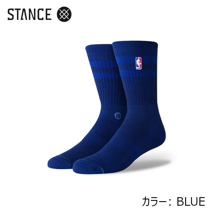 【2足以上購入で10%OFFクーポン】STANCE NBA ロゴマン HOVEN CREW ソックス（BLUE,TAN,RED) NBAカジュアルコレクション / バスケットボール バッソク シンプル 靴下 部活 スポーツスタイル メンズ