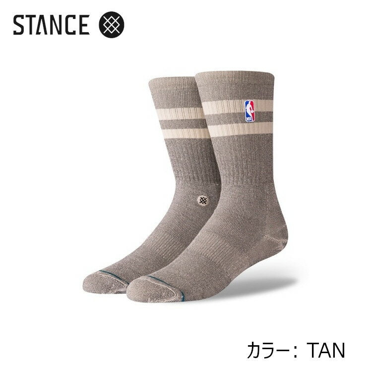 【2足以上購入で10%OFFクーポン】STANCE NBA ロゴマン HOVEN CREW ソックス（BLUE,TAN,RED) NBAカジュアルコレクション / バスケットボール バッソク シンプル 靴下 部活 スポーツスタイル メンズ