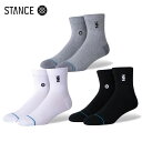 STANCE NBA LOGOMAN ST QTR NBAカジュアルコレクション / ソックス 靴下 バスケットボール NBAグッズ スポーツスタイル バッソク 部活 学校 シンプル ワンポイント 無地 メンズ