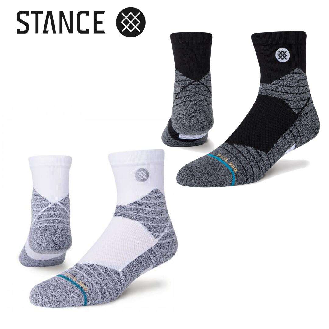 STANCE ICON SPORT QTR プレーヤー用ソックス ブラック ホワイト M L クオーター丈 / NBA バスケットボール スタンスソックス 靴下 メンズ バッソク ギフト プレゼント