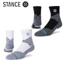 STANCE ICON SPORT QTR プレーヤー用ソックス ブラック ホワイト M L クオーター丈 / NBA バスケットボール スタンスソックス 靴下 メンズ バッソク ギフト プレゼント