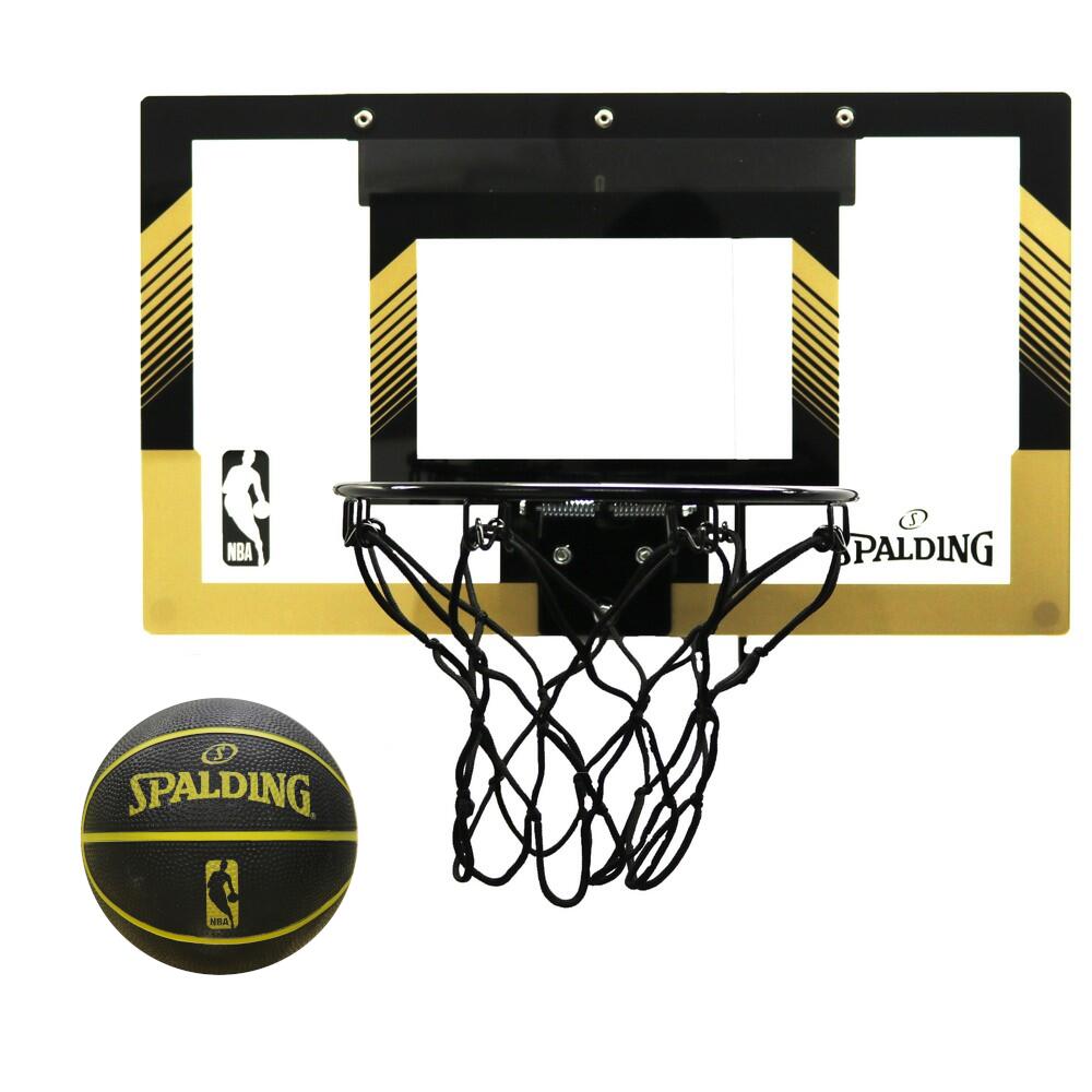 Spalding（スポルディング）NBA スラムジャムバックボード ブラック×ゴールド / ミニバスケットボールゴール 屋内 室内 インドア インテリア ファングッズ バスケ ゴール ギフト プレゼント