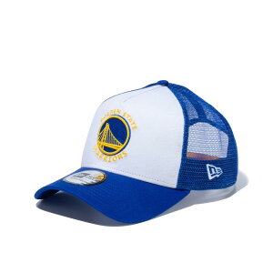 ニューエラ メッシュ キャップ New Era NBA ゴールデンステート ウォリアーズ ホワイト× チームカラー 9FORTY A-Frame トラッカー /帽子 メッシュキャップ メンズ バスケットボール