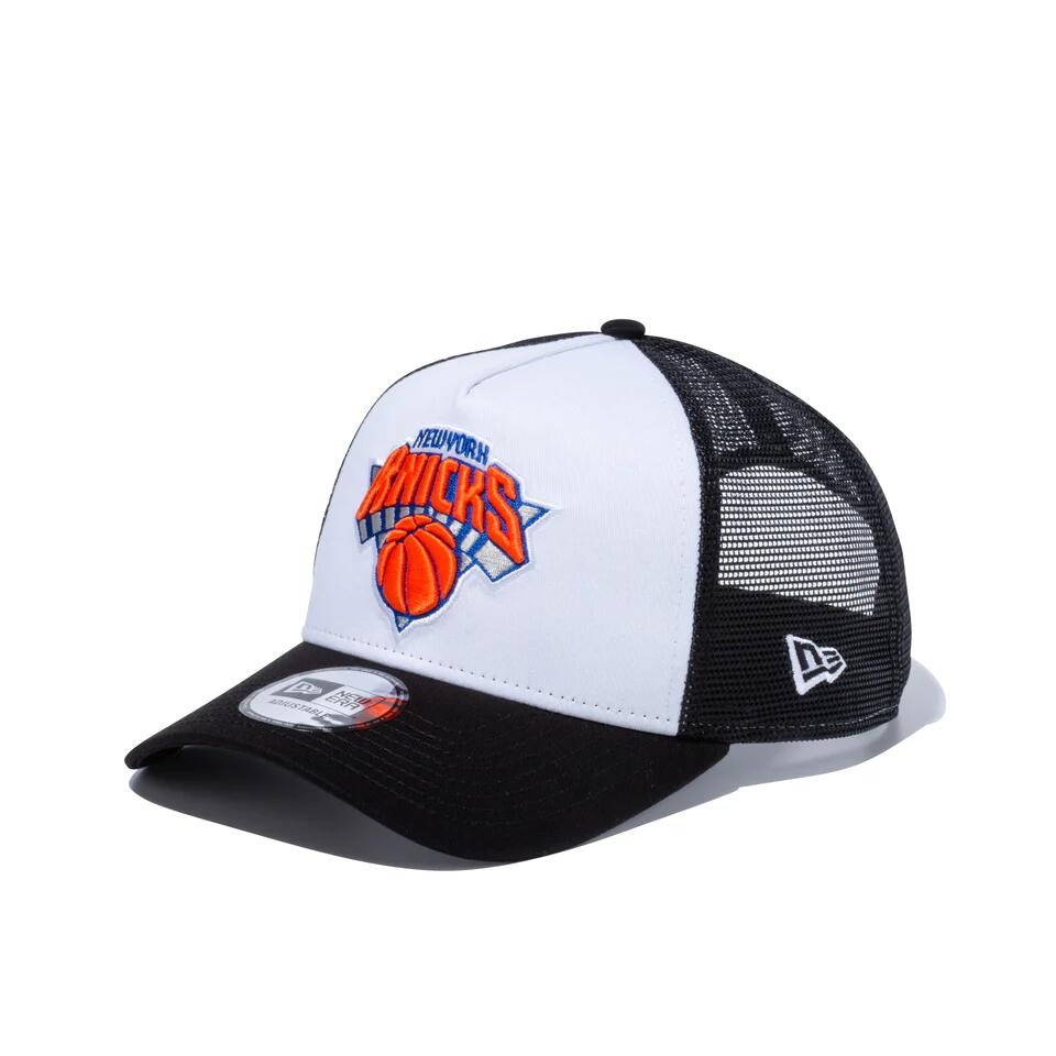 ニューエラ メッシュ キャップ NEW ERA NBA ニューヨーク ニックス ブラック× チームカラー 9FORTY A-Frame トラッカー /帽子 New York Knicks