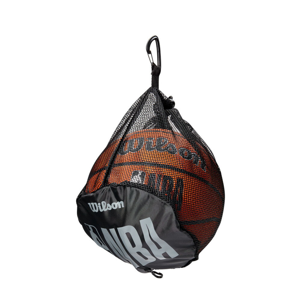 NBA公式 Wilson メッシュ製 ボール1個入れ用キャリーバッグ ブラック/ウィルソンボールバッ ...