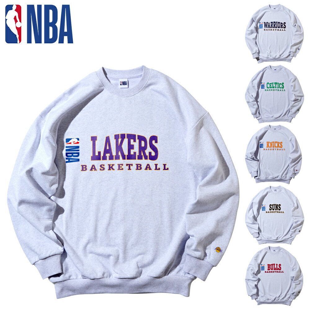 【Off The Court by NBA】NBA チーム ロゴ スウェット シャツ アッシュ クルー / Team Logo Print Top Ash Crew Sweat