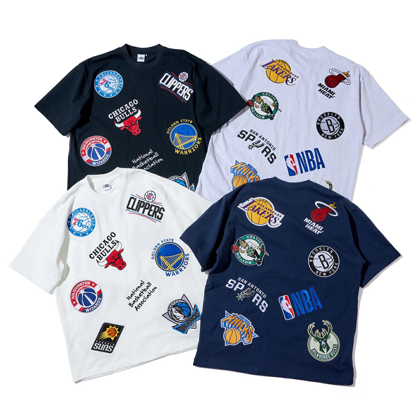 楽天楽天スポーツゾーンNBAチームロゴ ランダム ワッペン Tシャツ / NBA OVERALL TEAM LOGO RANDOM-PATCH T-SHIRTS / ルーズフィット / Summer T-shirts Collection