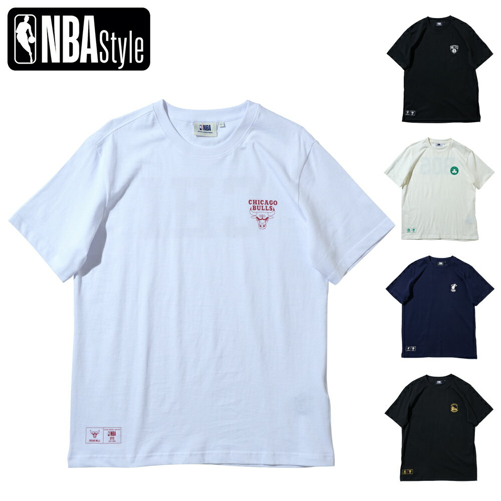 【NBA Style】TEAM SMALL LOGO ハーフ Tシャツ / Chicago Bulls Golden State Warriors Brooklyn Nets Boston Celtics Miami Heat ブルズ ウォリアーズ ネッツ セルティックス ヒート コットン100 綿100