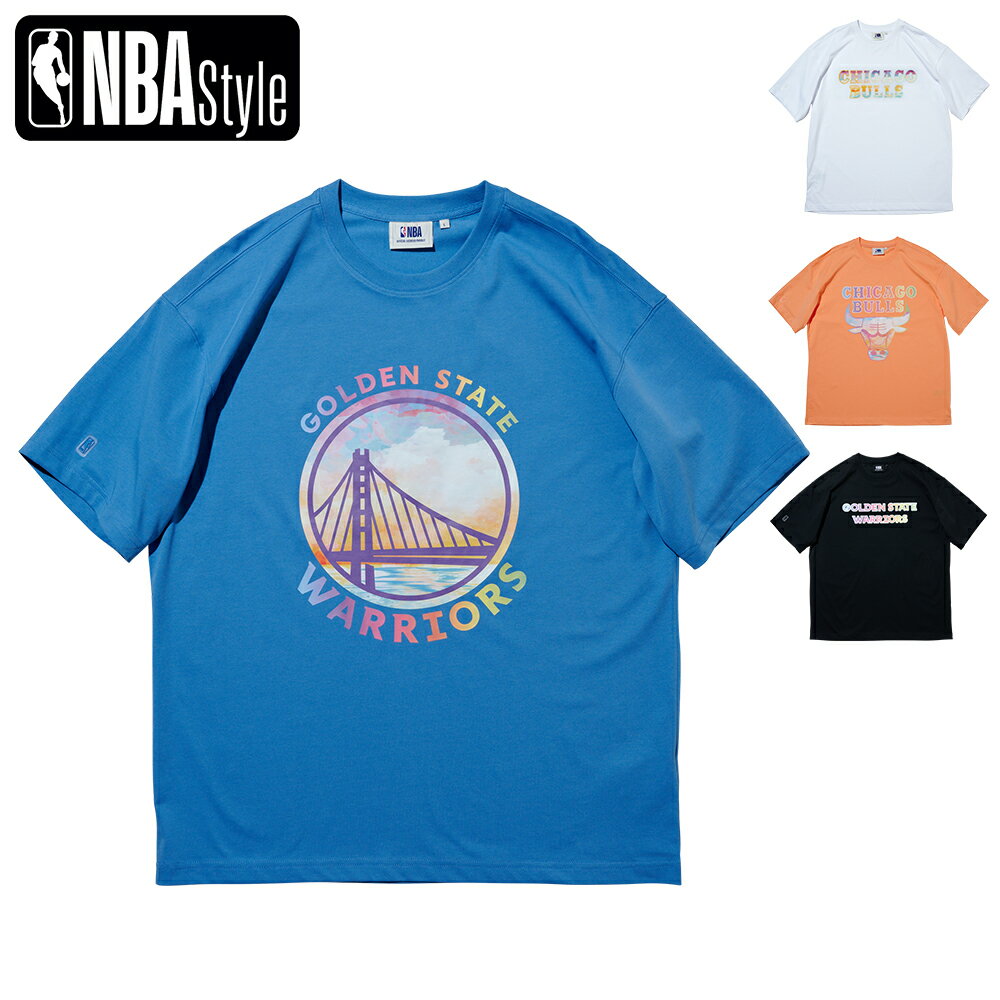 【NBA Style】HOT SUMMER TEAM LGOO グラデーション Tシャツ Golden State Warriors Chicago Bulls ゴールデン ステイト ウォリアーズ シカゴ ブルズ