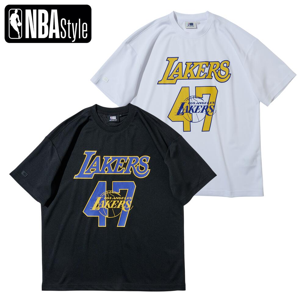 NBA Style LAL ナンバリング メッシュ ハーフTシャツ ロサンゼルス レイカーズ Los Angeles Lakers Tシャツ メンズ