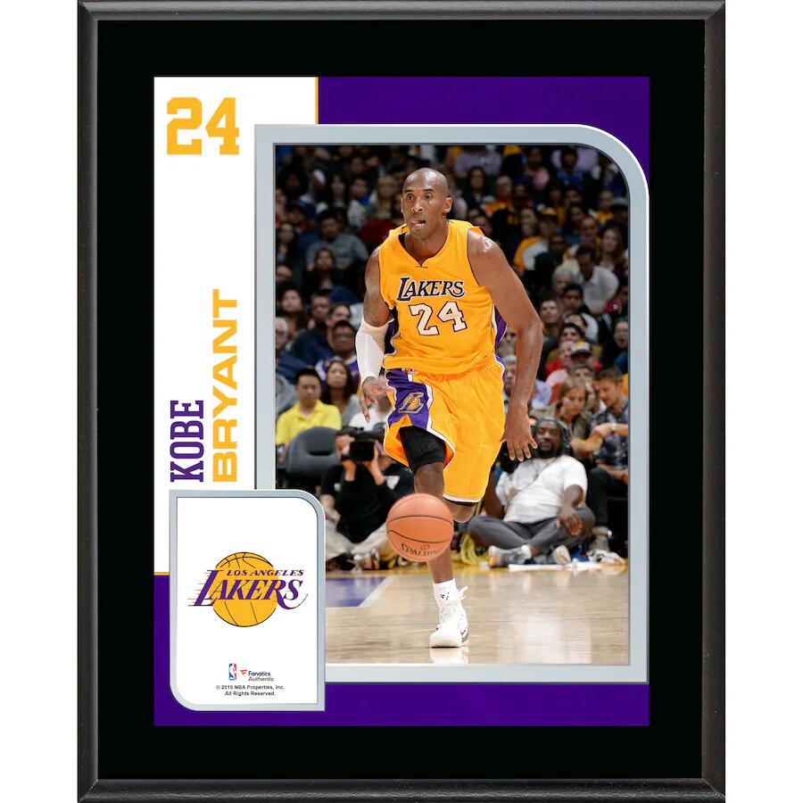 コービー・ブライアント 10.5x13インチ フレーム入りフォトポスター ロサンゼルス・レイカーズ / Kobe Bryant Los Angeles Lakers 10.5" x 13" Sublimated Player Plaque