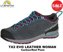 SPORTIVA(X|eBo) TX2 EVO LEATHER Women's (TX2G{U[EBY) 27Y Carbon/Red Plum