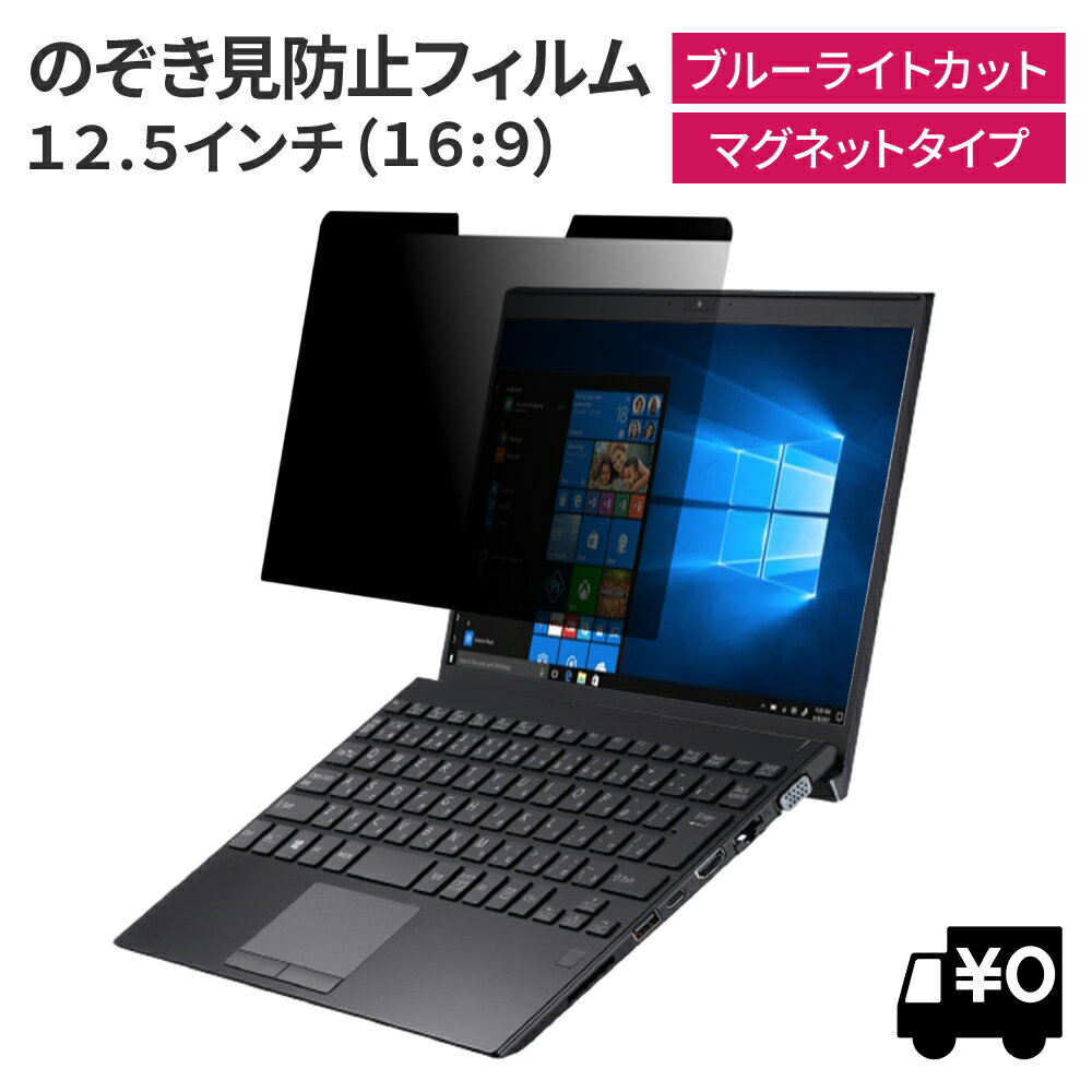 LOE ロエ マグネット式 12.5インチ 16:9 PC パソコン 覗きみ防止フィルム ノートパソコン 覗き見防止 フィルター プライバシーフィルター【ブルーライトカット】