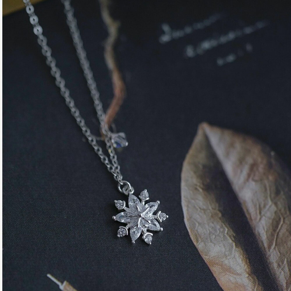 乐天商城 - セール 雪の結晶のネックレス シルバー　3段調節仕様 単品　酸化防止ロジウムコーティング　既製品