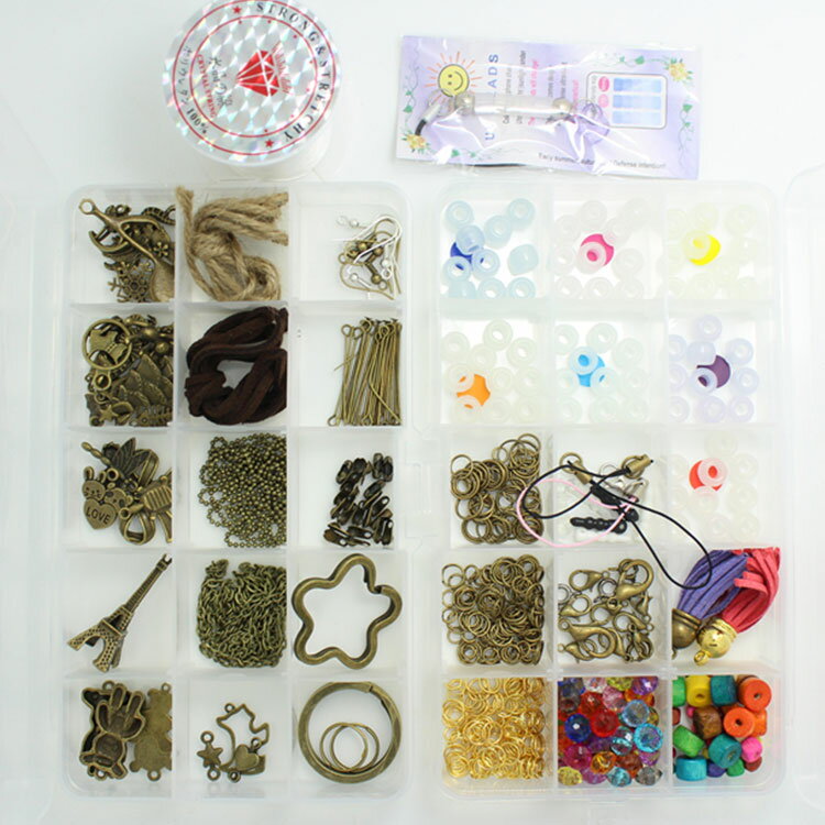 DIY アンティーク風アクセサリー ハンドメイドセット ブレスレット イヤリング ストラップ キーホルダー イヤホンジャックなど 小物 プレゼント ギフト 贈り物 オンリーワンの手作りプレゼント アクセ メタルパーツ 製作キット