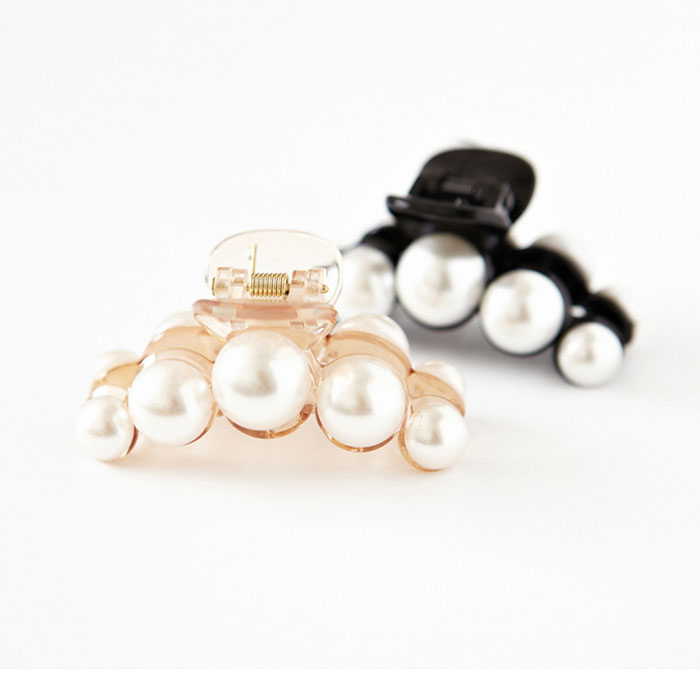 バンスクリップ パール ヘアクリップ バナナクリップ パール ヘア留め ヘアアクセサリー 髪留め 春物