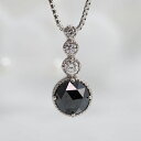 PT900 ブラックダイヤモンド0.50カラットペンダントネックレス ダイヤモンド0.07カラット ブラックダイヤペンダント AAA ダイヤモンド シルバーネ...