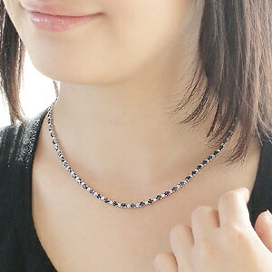 K18WGサファイヤ＆ダイヤモンドネックレス　10カラット　ファッション・ジュエリー・アクセサリー・レディース・ネックレス・ペンダント・ホワイトゴールド・ゴールド・ダイヤモンド・サファイヤネックレス