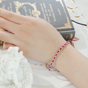 K18WG天然ルビー4ct＆ダイヤモンドブレスレット　ファッション・アクセサリー・レディース・ブレスレット・ホワイトゴールド・k18WG・ダイヤモンド・ダイヤ ブレス・ルビー ブレス・7月誕生石・プレゼント・ギフト・ジュエリーケース・品質保証書