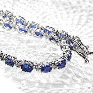 K18WGサファイア4ct＆ダイヤモンドブレスレット　ファッション・アクセサリー・レディース・ブレスレット・ホワイトゴールド・ダイヤモンド・ダイヤ ブレス・サファイヤ ブレス・9月誕生石・・プレゼント・ギフト・ジュエリーケース・品質保証書