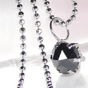 PT900 プラチナ ブラックダイヤモンドペンダント 揺れる ブラックダイヤペンダント AAA ダイヤモンド シルバーネックレス付き メンズ&レディースジュエリー 1ct