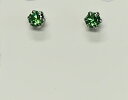 PT900 グリーンガーネット 3mm丸 ピアス 0.20カラット(片耳0.10ct×2) プラチナシリコンダブルロックキャッチ付・レディースジュエリー・プレゼ...