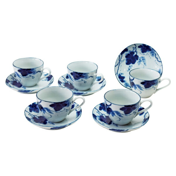 藍染ぶどう コーヒー5客(ギフト　引き出物　引出物　快気祝い　結婚式　内祝い　お返し　引越し　ご挨拶　香典返し)