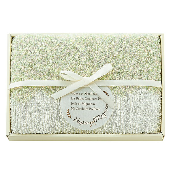 Face Towel - Pupu Mignon フェイスタオル グリーン PM4310(ギフト　引き出物　引出物　快気祝い　結婚式　内祝い　お返し　引越し　ご挨拶　香典返し)