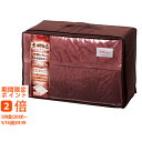 素材生活 抗菌・防臭+消臭&吸湿発熱わた使用 毛布兼布団カバー レッド