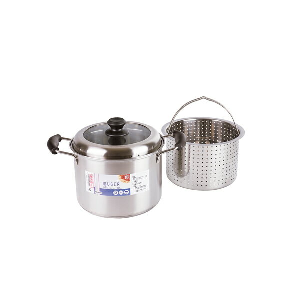 ローザー IH対応パスタポット22cm（ガラス窓付蓋）