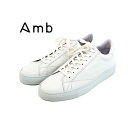 【クーポン発行中】【AMB エーエムビー】(9838 kips) レザー ローカットスニーカーホワイト 白 メンズシューズ 革靴 紳士靴