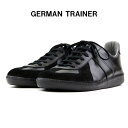 【特典付き】【再入荷】【GERMAN TRAINER ジャーマントレーナー】ローカットレザースニーカー ハンドメイドスニーカー (1183) ブラック×ブラック 黒 オリジナルモデル