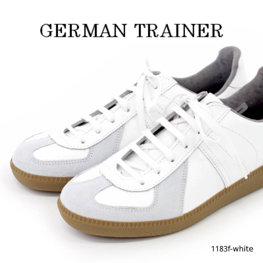 【特典付き】【再入荷】【GERMAN TRAINER ジャーマントレーナー】ローカットレザースニーカー ハンドメイドスニーカー (1183) ホワイト 白 オリジナルモデル