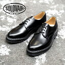 【SOLOVAIR (ソロヴェアー/ソロベアー)】プレーントゥ 3ホールブーツ 3EYE GIBSON SHOE ブラック メンズシューズ 革靴 カジュアル ビジネス 紳士靴 ポストマンシューズ オックスフォードシューズ Black Hi-Shine Gibson Shoe