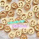 【1~4個】 レザーボタン風 にこちゃん デコパーツ 【全2色】直径23mm プラパーツ カフェカラー マットカラー 英字 文字 カボション チャーム DIYパ...