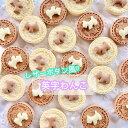 【1~4個】 レザーボタン風 英字わんこ デコパーツ 【全2色】直径23mm プラパーツ 犬 いぬ ドッグ カフェカラー マットカラー 英字 文字 カボション ...