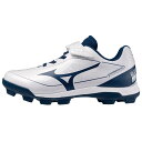 Mizuno ミズノ スパイク クッションレボダイア Jr.(野球/ソフトボール) 3E ジュニア ホワイト×ネイビー 11GP252714