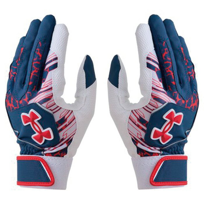 UNDER ARMOUR アンダーアーマー 手袋 UAクリーンアップ バッティンググローブ 両手用 ベースボール メンズ Midnight Navy/White...