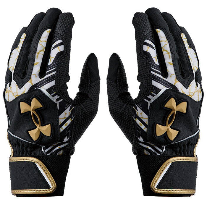 UNDER ARMOUR アンダーアーマー 手袋 UAクリーンアップ バッティンググローブ ベースボール ジュニア Black/White/Gold 60013...