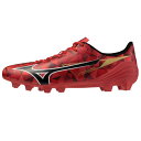 MIZUNO ミズノ サッカースパイク ミズノアルファII SELECT 2E相当 天然芝 土 人工芝グランド用 ルビーレッド×ブラック P1GA2565(4)