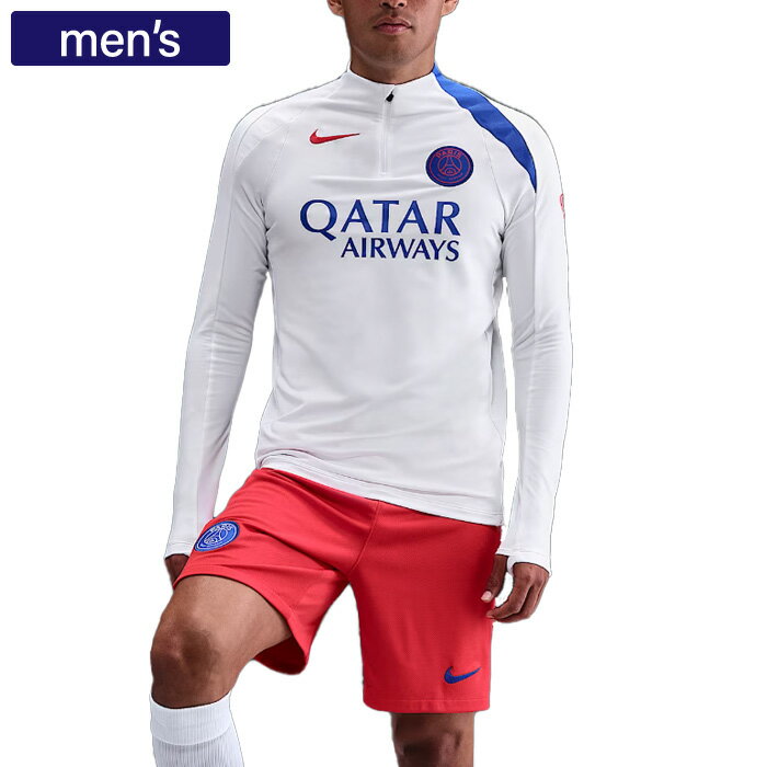 NIKE ナイキ サッカー ドリルトップ 長袖シャツ パリ サンジェルマン PSG ストライク サード メンズ スリムフィット ホワイト/ブルー/レッド HM3...