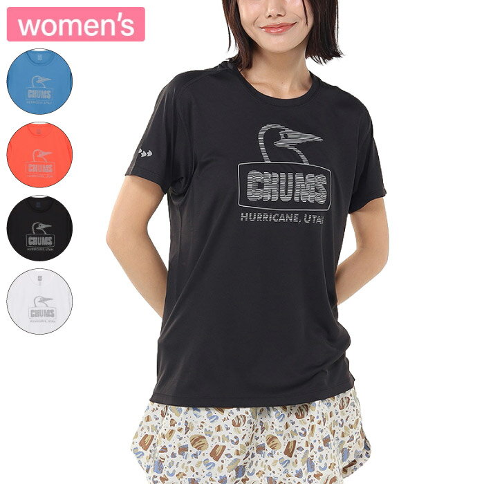 CHUMS チャムス ランニングブービーフェイスTシャツ レディース 半袖Tシャツ 吸汗速乾 UVカット ドライ..