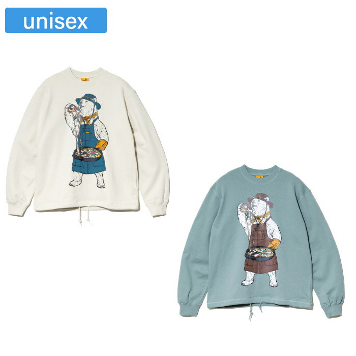 go slow caravan ゴースローキャラバン スウェットシャツ 空紡糸裏毛 スキレットピザクマ ヘムスピンドルクルースウェット メンズ レディース 352606(4)