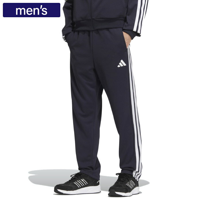 asidas アディダス ボトムス スリーストライプス レギュラーフィット ダブルニット オープンヘム トラックパンツ メンズ ロングパンツ 吸湿性 JV6983