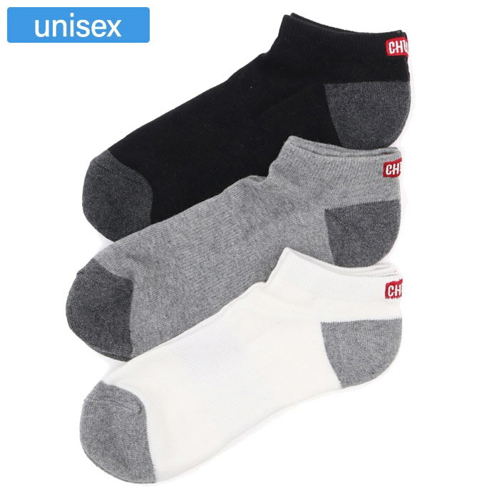 CHUMS チャムス フットウェア アンダーウェア ソックス 靴下 3Pチャムスロゴアンクルソックス ユニセックス 抗菌防臭加工 くるぶし丈 CH06-1133