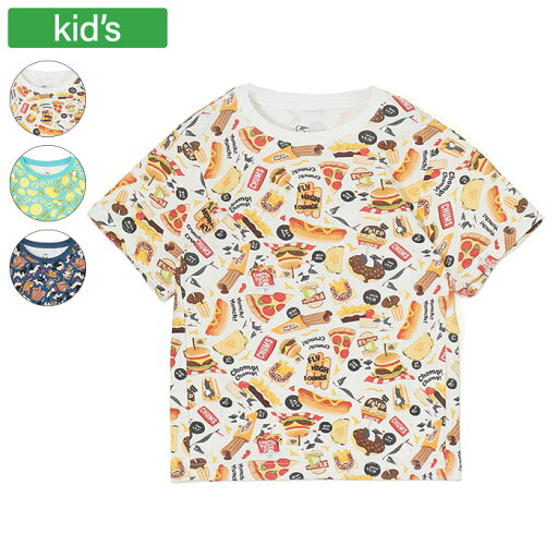 CHUMS チャムス トップス キッズパターンドTシャツ キッズ アウトドア キャンプ おでかけ 総柄 リンクコーデ 家族 コットン CH21-1376 CHUMS チャムス トップス キッズパターンドTシャツ キッズ アウトドア キャンプ おでかけ 総柄 リンクコーデ 家族 コットン CH21-1376