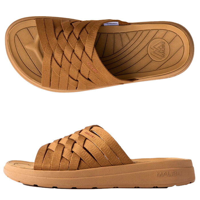 Rakuten - MALIBU SANDALS マリブサンダルズ スライドサンダル ズマ メンズ COYOTE/COYOTE POLYESTER 快適なフィット感 サポート力 耐久性 MS020070